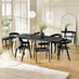 Leif Black Wooden Rectangular Extending Table & 6 Masa Black Dining Chairs