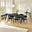 Leif Black Wooden Rectangular Extending Table & 6 Masa Black Dining Chairs