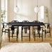 Leif Black Wood Rectangular Extending Table & 8 Caia Black Wishbone Dining Chairs