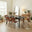 Leif Black Wood Extending Dining Table with 6 Tan Delta Chairs