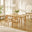 Leif Oak Veneer Wood Rectangular Extending Table & 4 Caia Wishbone Dining Chairs