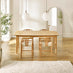 Leif Oak Veneer Wood Rectangular Extending Table & 4 Caia Wishbone Dining Chairs