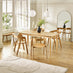 Leif Oak Veneer Wooden Rectangular Extending Table & 4 Masa Oak Dining Chairs