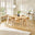 Leif Oak Veneer Wooden Rectangular Extending Table & 6 Masa Oak Dining Chairs