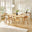 Leif Rectangular Oak Veneer Wood Large Extending 6-8 Seater Dining Table