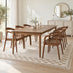 Leif Walnut Veneer Extending Dining Table & 6 Walnut Effect Lyra Chairs