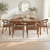 Leif Walnut Veneer Extending Dining Table & 6 Walnut Effect Lyra Chairs
