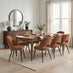 Leif Walnut Veneer Extending Dining Table & 8 Orange Peri Chairs