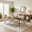 Leif Walnut Veneer Extending Dining Table & 8 Beige Remy Chairs