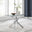 Leonardo Rectangular Glass and Silver Metal 4 Seater Dining Table