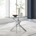 Leonardo Rectangular Glass and Silver Metal 4 Seater Dining Table