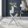 Leonardo Rectangular Glass and Silver Metal 4 Seater Dining Table