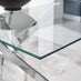 Leonardo Rectangular Glass and Silver Metal 4 Seater Dining Table