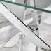Leonardo Rectangular Glass and Silver Metal 4 Seater Dining Table