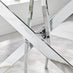 Leonardo Rectangular Glass and Silver Metal 6 Seater Dining Table