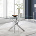 Leonardo Rectangular Glass and Silver Metal 6 Seater Dining Table