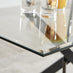 Leonardo Rectangular Glass and Black Metal 4 Seater Dining Table