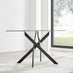 Leonardo Rectangular Glass and Black Metal 4 Seater Dining Table