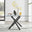 Leonardo Rectangular Glass and Black Metal 6 Seater Dining Table