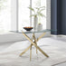 Leonardo Rectangular Glass and Gold Metal 4 Seater Dining Table