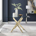 Leonardo Rectangular Glass and Gold Metal 4 Seater Dining Table