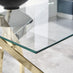 Leonardo Rectangular Glass and Gold Metal 4 Seater Dining Table