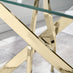 Leonardo Rectangular Glass and Gold Metal 4 Seater Dining Table