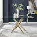 Leonardo Rectangular Glass and Gold Metal 6 Seater Dining Table