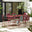 Leros Berry Red Metal 6 Seat Garden Dining Set