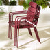 Leros Berry Red Metal 6 Seat Garden Dining Set
