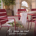 Leros Berry Red Metal 6 Seat Garden Dining Set