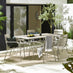 Leros Cream Metal 6 Seat Garden Dining Set