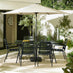 Leros Green Metal 6 Seat Garden Dining Set