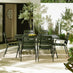 Leros Green Metal 6 Seat Garden Dining Set