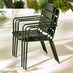 Leros Green Metal 6 Seat Garden Dining Set