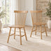 2x Lilibet Spindle Back Oak Effect Solid Wood Dining Chairs