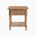 Lima 1 Drawer White Oak Wood Carved Bedside Table