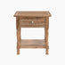 Lima 1 Drawer White Oak Wood Carved Bedside Table