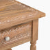 Lima 1 Drawer White Oak Wood Carved Bedside Table
