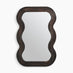 Liora Walnut Wood Medium 90x60cm Rectangle Wavy Wall Mirror
