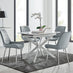 LIRA 100 Extending Dining Table and 4 Grey Pesaro Silver Leg Chairs