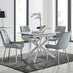 LIRA 100 Extending Dining Table and 4 Grey Pesaro Silver Leg Chairs