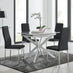 LIRA 100 Extending Dining Table and 4 Black Milan Chairs