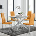 LIRA 100 Extending Dining Table and 4 Mustard Milan Chairs