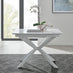 Lira Rectangular White High Gloss and Metal Extending 4-6 Seater Dining Table