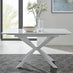 Lira Rectangular White High Gloss and Metal Extending 4-6 Seater Dining Table