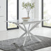 Lira Rectangular White High Gloss and Metal Extending 6 Seater Dining Table