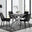 Lira 100cm Grey Metal Extending Dining Table & 4 Black Pesaro Black Leg Chairs