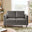 Logan Silver Grey Fabric 2 Seater Sofa