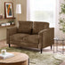 Logan Brown Faux Leather 2 Seater Sofa